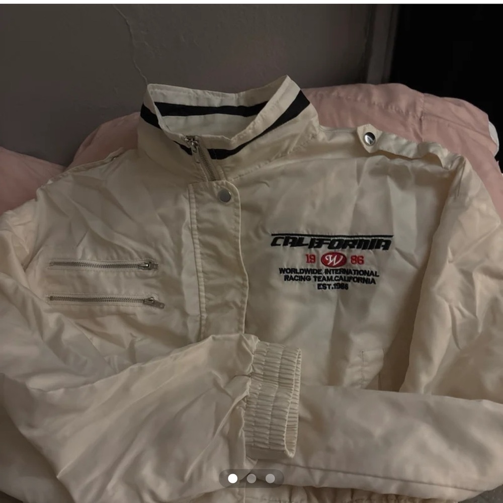 Forever 21 Cream Bomber Jacket